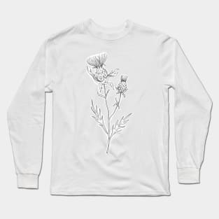 Thistle Ink Illustration Long Sleeve T-Shirt